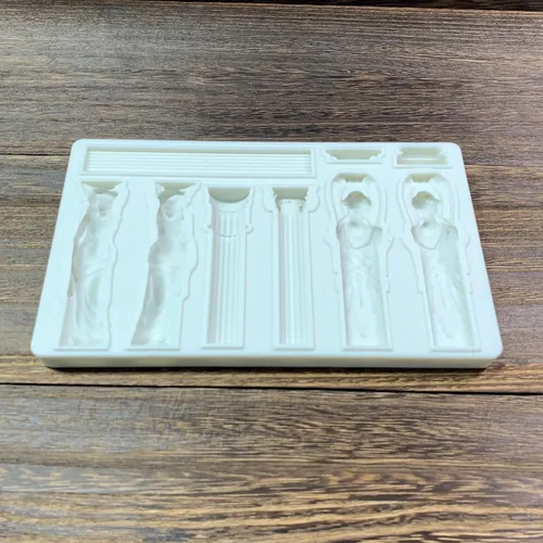 Miniatura 4 de Columna romana, escultura de diosa, pilares de mármol griego, Bas Relief retro, fondant, artesanía de azúcar, decoración de pasteles, moldes