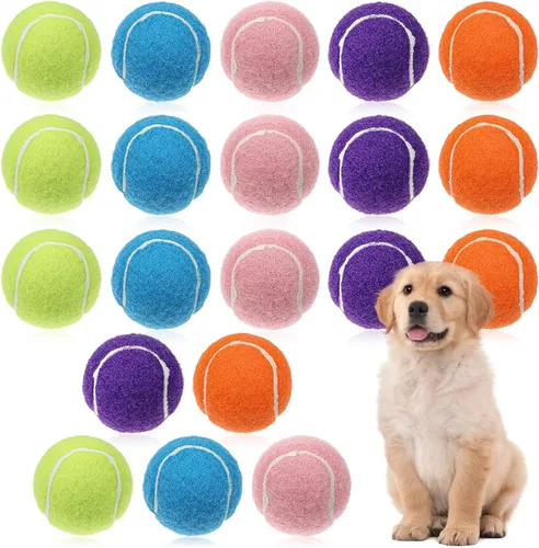 Giantree Paquete de 20 mini pelotas de tenis para perros, pelotas de tenis pequeñas de entrenamiento de 2 pulgadas, pelota interactiva para perros,