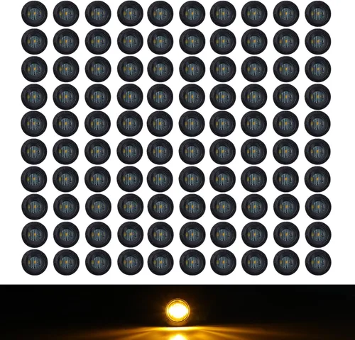 Miniatura 7 de TMH Paquete de 100 luces LED rojas de 3/4 pulgadas con lente ahumada de 3/4 pulgadas, luces de marcador LED laterales para remolque, camión, Lente