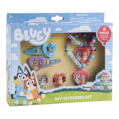 Miniatura 9 de LUV HER Gabby's Dollhouse Girls BFF Juego de 6 piezas de joyería de juguete con 2 anillos, 2 pulseras de cuentas y pinzas para el cabello con cierre