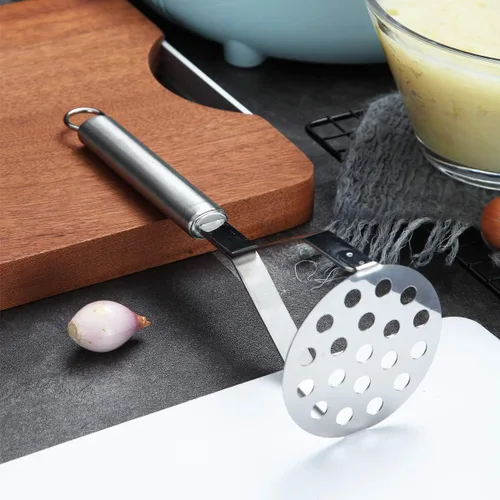 Miniatura 4 de Berglander - Triturador de patatas de acero inoxidable, resistente metal para papas, triturador de alimentos, triturador de mano, para verduras