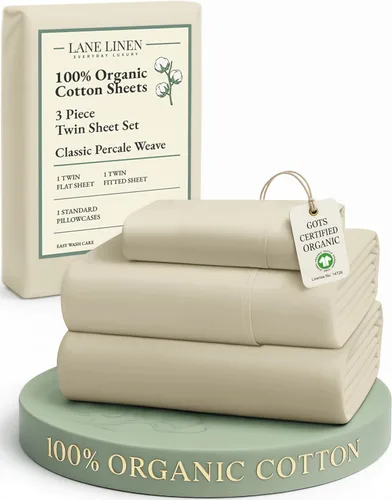 Miniatura 162 de LANE LINEN Sábanas 100% algodón orgánico para cama tamaño King, sábanas de percal suave, transpirables, de lujo, estilo hotelero, lavables a 09