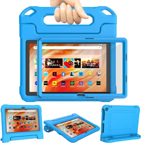 Miniatura 13 de DJ&RPPQ Funda para tablet infantil de 10 pulgadas, a prueba de golpes, con asa protectora, color negro