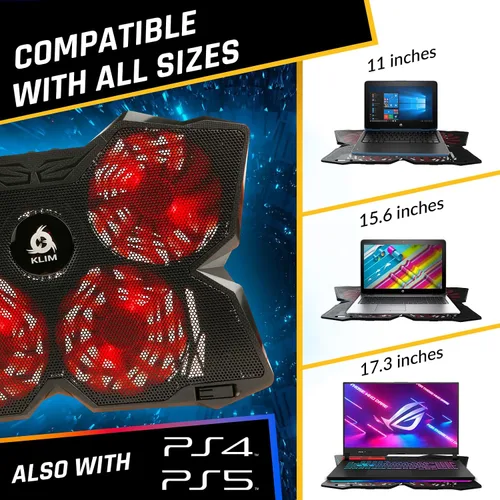 Miniatura 9 de KLIM Almohadilla de enfriamiento para laptop Wind - Más de 500 000 unidades vendidas - Nuevo - El ventilador de enfriamiento de acción rápida más