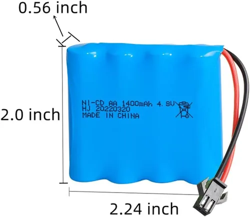 Miniatura 2 de Batería recargable Ni-CD AA X 4 1400mAh (actualización de 500mAh) 4.8V SM-2P enchufe para RC Toy Electrodomésticos Equipo de iluminación con cable