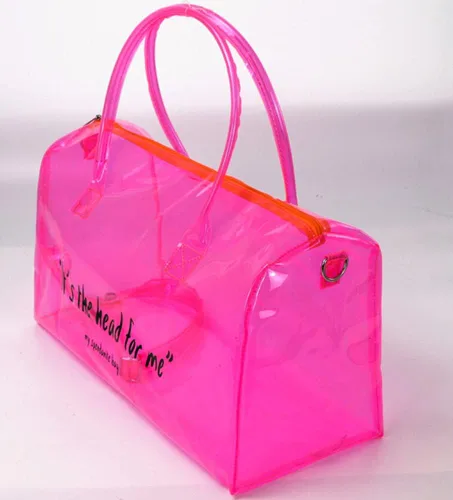 Miniatura 2 de Bolsa de gimnasio transparente para mujer, bolsa de PVC transparente, bolsa de lona grande para deportes, bolsa de gelatina de color caramelo