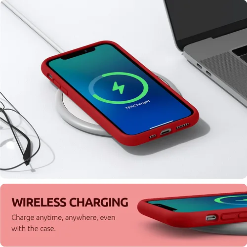 Miniatura 5 de SURPHY Funda compatible con iPhone 11 Pro de 5.8 pulgadas, funda gruesa de silicona líquida (con forro de microfibra) para 11 Pro 2019, color rojo