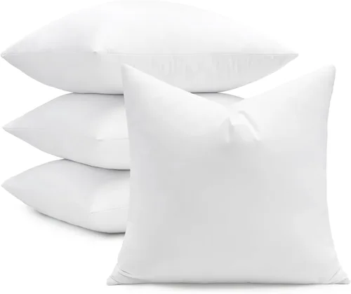 Miniatura 13 de puredown® Juego de 2 cojines decorativos de plumas de 18 x 18 pulgadas (juego de 2, blanco) para sofá, cama, lavable a máquina