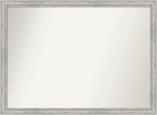 Miniatura 356 de Amanti Art Espejo de baño plateado para sobre fregadero, 23 x 23 pulgadas, espejo cuadrado plateado en ángulo, marco de madera moderno medio, se