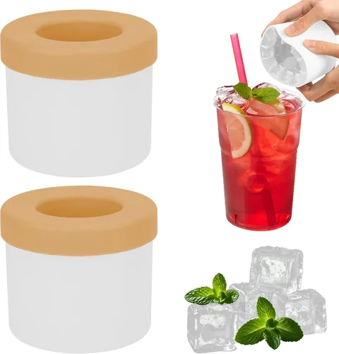 Miniatura 11 de LUEXBOX – Molde para cubitos de hielo en cilindro, bandejas para hielo de silicona, cubeta de hielo portátil, molde para hielo de liberación fácil