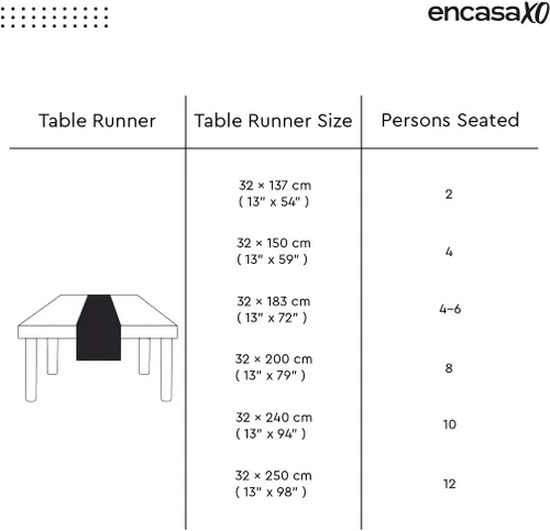 Miniatura 7 de Encasa XO Camino de mesa de comedor de 13 x 72 pulgadas Algodón acanalado fino teñido con hilo Azul escalera Lavable a máquina Escalera Azul