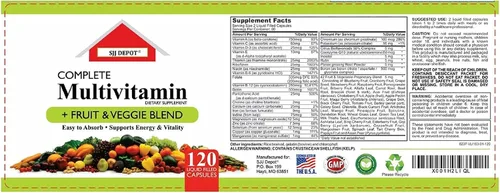 Miniatura 5 de 120 cápsulas líquidas multivitamínicas de frutas y verduras, multivitaminas cargadas, suplementos, múltiples vitaminas tienen muchos antioxidantes