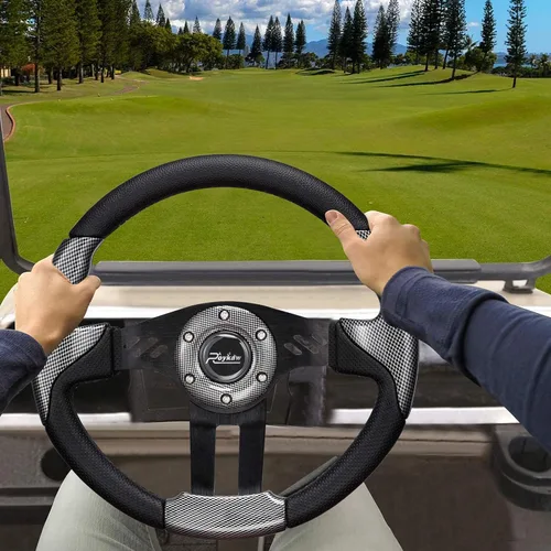 Miniatura 6 de Roykaw Volante universal para carrito de golf compatible con EZGO RXV TXT, Club Car DS Precedent Tempo, Yamaha G29 Drive Drive 2, diseño universal