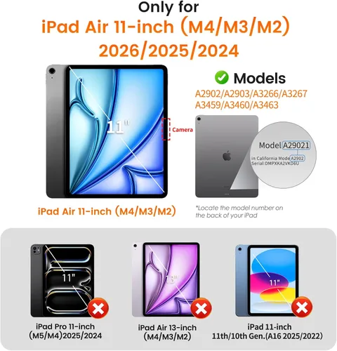 Miniatura 2 de PandaShield Paquete de 2 protectores de pantalla de privacidad de fácil instalación para iPad Air [11 pulgadas] M4/M3/M2 (2026/2025/2024)