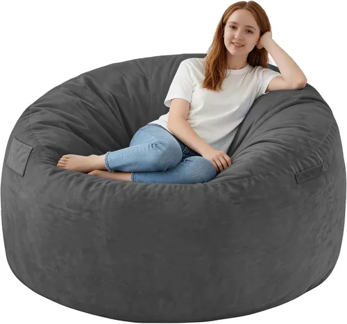 Miniatura 71 de Silla de Puf de 3 Pies, Sillas de Puf Cómodas con Relleno de Espuma Viscoelástica, Sofá de Puf Esponjoso con Funda de Terciopelo Holandés, Sillas