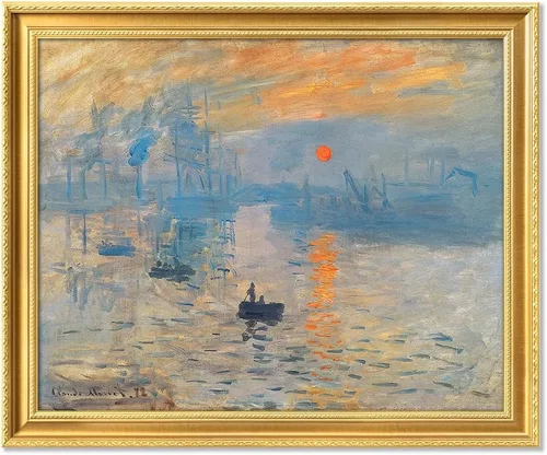 Miniatura 132 de IPIC - Reproducción artística de los lirios de agua de Claude Monet 1906, impresiones giclée coinciden con el marco dorado clásico, arte de pared