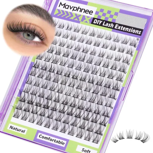 Miniatura 30 de Extensiones de pestañas en racimo naturales DIY, extensiones de pestañas en racimo con curva C, extensiones de pestañas en racimo para ojo de gato