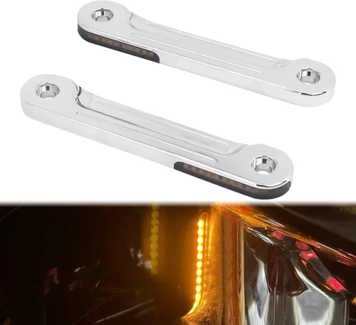 Miniatura 9 de Soportes de intermitentes frontales para motocicleta, horquillas de montaje empotrado, amortiguadores LED para lámpara lateral para Harley Touring