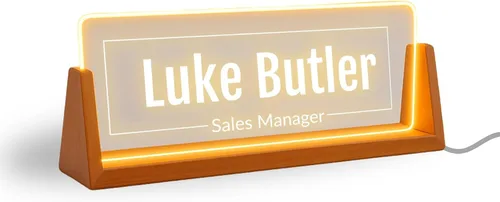 Miniatura 6 de Placa de nombre profesional de oficina, placa de nombre personalizada con soporte LED, placa de nombre personalizada de acrílico para decoración