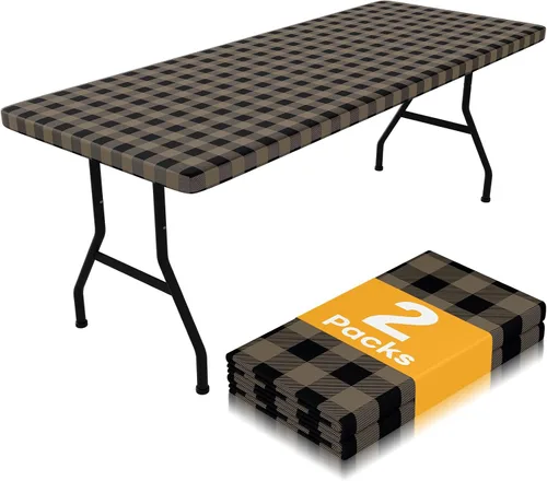Miniatura 15 de Smiry Mantel de Mesa de Picnic Paquete de 2, Manteles Ajustables Elásticos Impermeables para Mesas Rectangulares de 18 x 72 pulgadas, Mantel