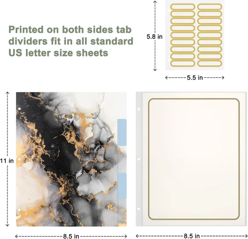 Miniatura 4 de Rouidr Carpeta de 3 anillos con portapapeles, 1 pulgada, 8.5 x 11 pulgadas, tamaño carta, carpetas organizadoras con pestañas divisorias y fundas