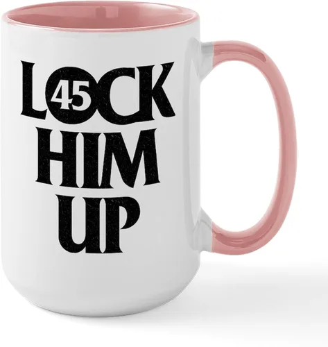 Miniatura 5 de CafePress Lock Him Up - Taza de café de cerámica de 15 oz (15.0 fl oz)