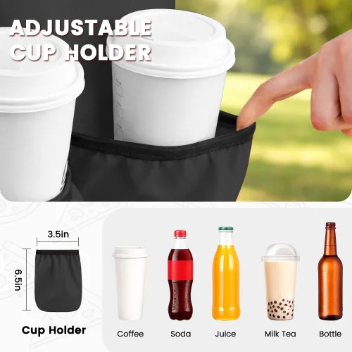 Miniatura 3 de Bolsa aislada para entrega de alimentos con 4 portavasos, bolsas de comestibles XXXL que mantienen los alimentos calientes/fríos, bolsas enfriadoras