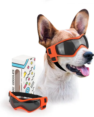 Miniatura 16 de Gafas de sol para perros de razas pequeñas, lentes de sol para perros con protección UV, para cachorros para mascotas pequeñas al aire libre, Naranja