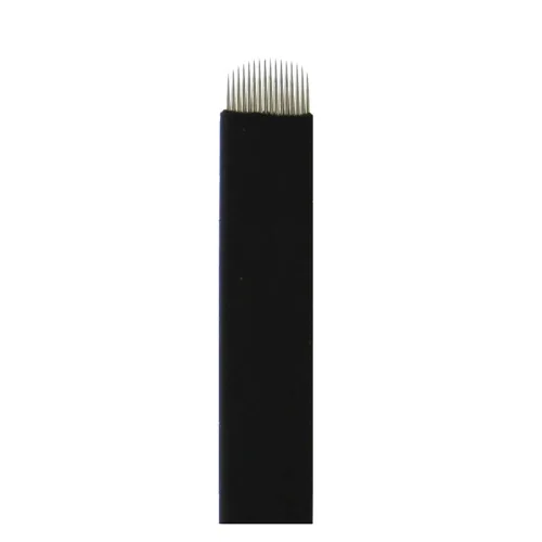 Miniatura 14 de Nano 0.007 in Microblading Agujas Piercing Tatuaje Aguja Microblade para Maquillaje Permanente Microblading (Diámetro 0.007 in, 14U-Shape)