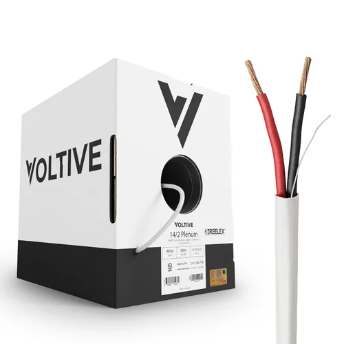 Miniatura 29 de Voltive Cable de altavoz 16/2, Plenum CL3P, negro, 100 pies - 16AWG, 2 conductores, cobre trenzado sin oxígeno, listado UL - V-1217-1