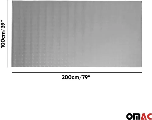 Miniatura 3 de OMAC Revestimiento de goma para caja de camioneta, alfombrilla para maletero y piso de aluminio con aspecto a cuadros gris 40 x 79 pulgadas