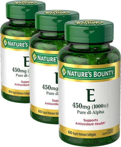 Miniatura 7 de Nature's Bounty Cápsulas blandas de vitamina E de 1000 UI, apoya la salud antioxidante y el sistema inmunológico, 1 porción por día, sin gluten, 60