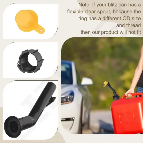 Miniatura 3 de Boquillas, anillos y tapas para bidones de gasolina de Blitz 900302 900092 900094 de estilo antiguo, uso para combustible, diésel, queroseno, gas