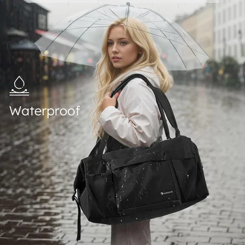 Miniatura 5 de Bolsa de gimnasio para hombre con compartimento para zapatos y bolsillo húmedo, bolsa de lona convertible y mochila de gimnasio, bolsas deportivas