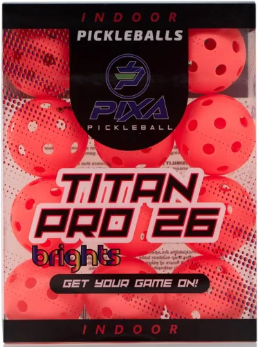 Miniatura 31 de PIXA Titan Pro 26 Pickleball para interiores, aprobado por USAPA, bolas de pickleball duraderas para interiores, rebote constante, vuelo suave, Rojo