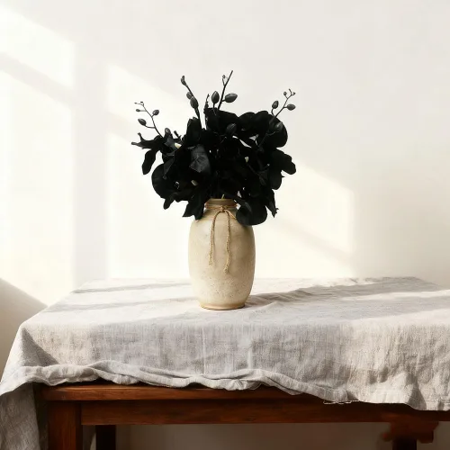 Miniatura 3 de Juego de 5 orquídeas artificiales artificiales de tacto real, orquídea de mariposa, orquídea bailarina de seda para boda, hogar, centro de mesa Negro