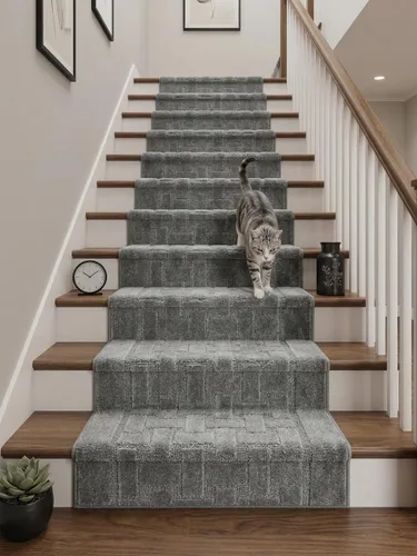 Miniatura 8 de Alfombra de pasillo de 12 pies de largo, color gris, antideslizante y lavable con respaldo de goma, alfombra personalizada para cocina, pasillo