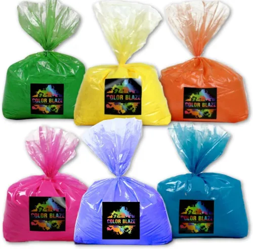 Miniatura 9 de Color Blaze Color Run Powder – 5 libras de cada color – Rosa, azul, verde, amarillo – Polvo de color no tóxico, lavable – Paquete de 4 bolsas – 20