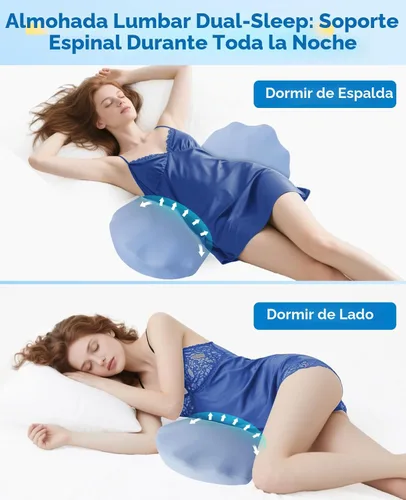 Miniatura 5 de Almohada de apoyo lumbar para dormir – Almohada de espuma viscoelástica para la parte inferior de la espalda para la cama para aliviar el dolor