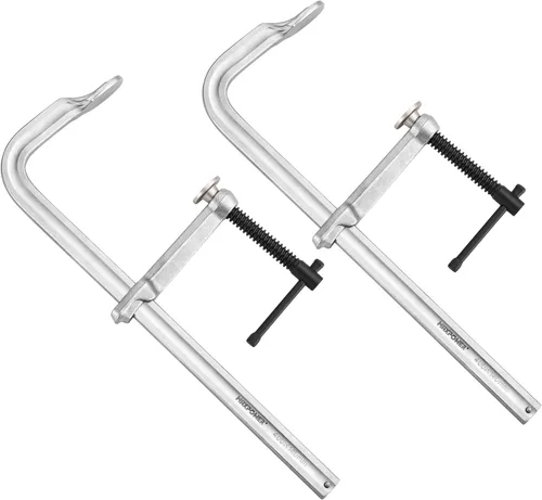 Miniatura 12 de MAXPOWER Abrazadera F de riel grueso de 12 pulgadas, garganta de 4-3/4 pulgadas, abrazadera de barra F resistente para soldadura, riel de 29,7 x