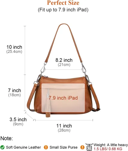 Miniatura 5 de Over Earth Bolsos de cuero para mujer, bolso de hombro pequeño Hobo para mujer