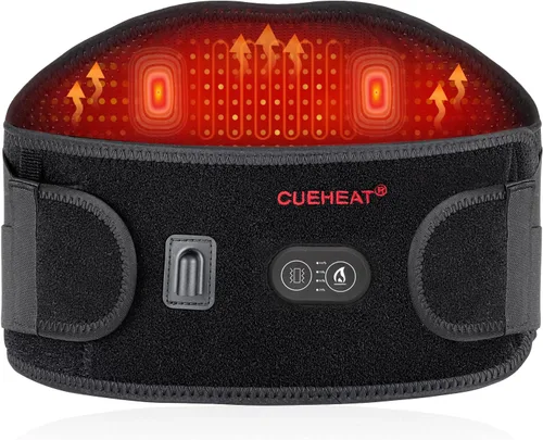 Miniatura 10 de CUEHEAT Cinturón de cintura con calefacción, almohadilla térmica inalámbrica para espalda baja, calefacción eléctrica y masaje, funciona con batería