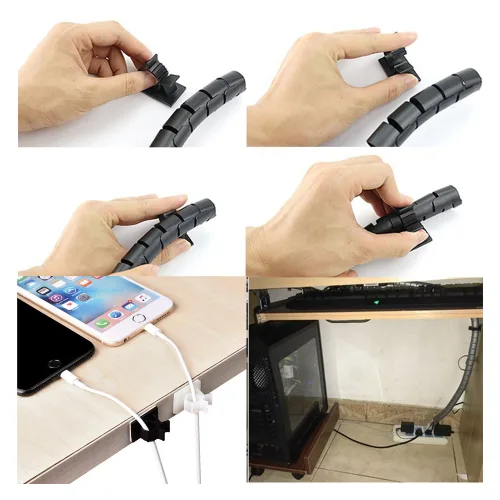 Miniatura 6 de 100 clips de cable autoadhesivos multiusos ajustables de 3 tamaños, abrazaderas de alambre, organizadores de cables para gestión de cables