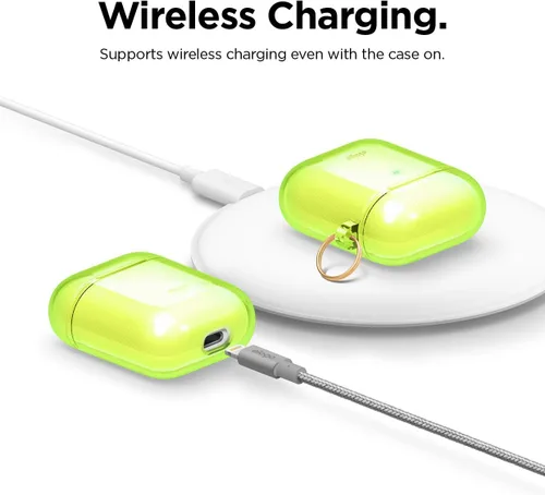 Miniatura 6 de Elago - Funda con llavero para audífonos AirPods 1 y 2 de Apple Amarillo Neón