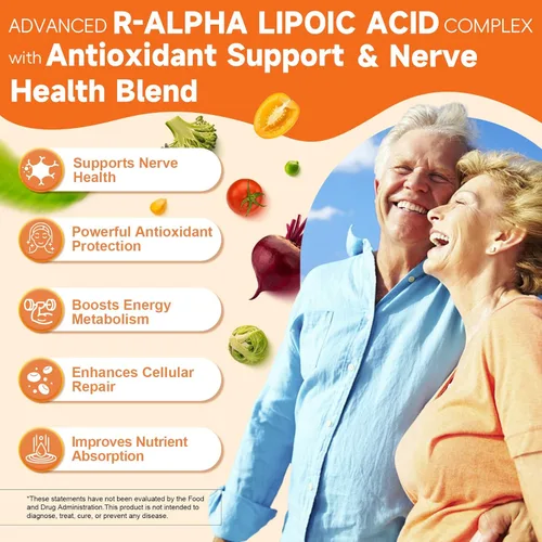 Miniatura 3 de Totaria Ácido R Alfa Lipoico 600mg - Suplemento de ALA Estabilizado para Soporte de Neuropatía, Salud de los Nervios, Sistema Nervioso