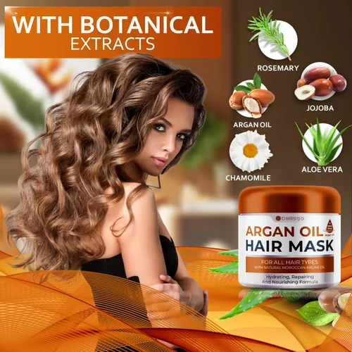 Miniatura 3 de Máscara de aceite de argán marroquí - Hidratante acondicionador profundo para cabello seco y extremadamente dañado - Tratamiento reparador