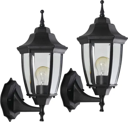 Miniatura 9 de Paquete de 2 lámparas de aluminio impermeables para exteriores, luces de porche exteriores, apliques de pared al aire libre, luces de porche