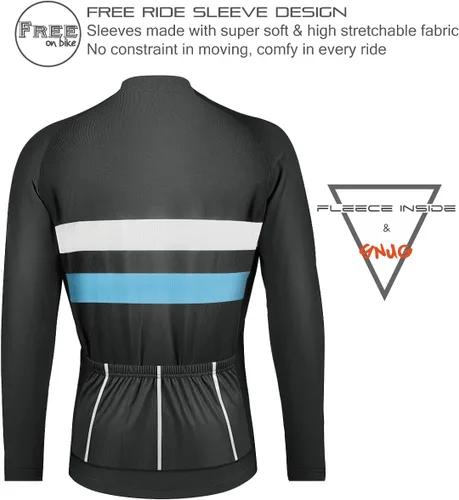 Miniatura 2 de CEROTIPOLARSnugFitCyclingBikeJerseysFleeced,FallWinterLongSleeveBicycleJackets