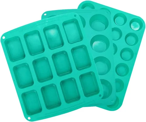 Miniatura 6 de Webake Juego de 4 moldes de silicona para tartas para magdalenas, cupcakes, tarta brownie, diferentes moldes para hornear