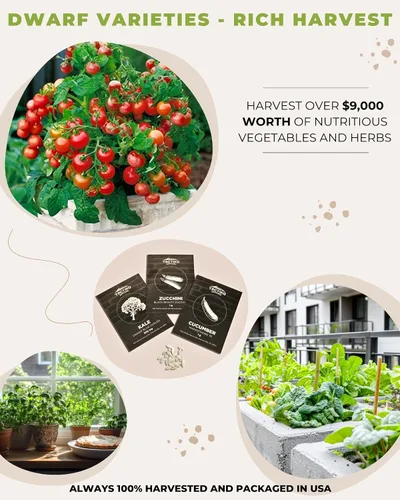 Miniatura 5 de Tactiko Survival Kit de 15 variedades de semillas de vegetales para pequeños jardines urbanos, balcones y patios, sin OMG, reliquia, semillas enanas
